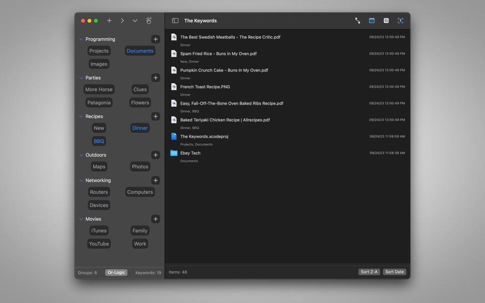 #3. The Keywords (macOS) 由: Ebey Tech LLC