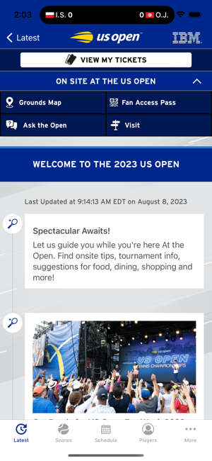 ‎US Open Tennis Championships Screenshot