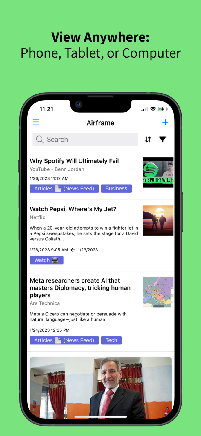 Airframe Save and find later