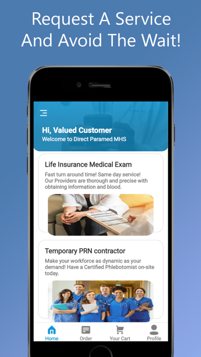 Direct Paramed Customer Screenshot