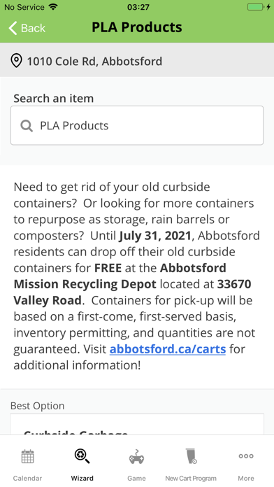 Abbotsford Curbside Collection Screenshot