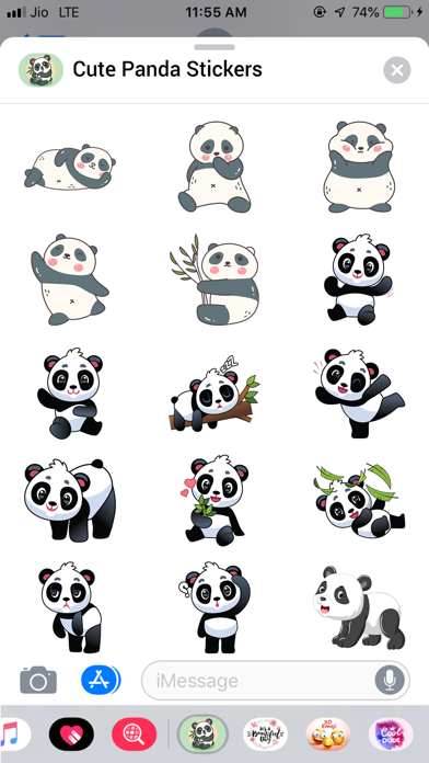 Screenshot #1 pour The Cute Panda Emojis