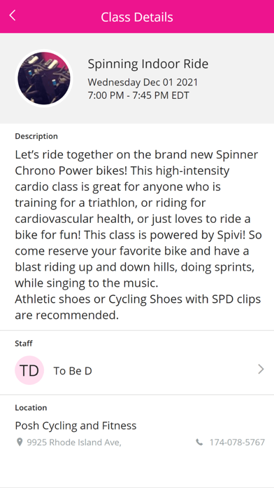Posh Cycling and Fitness Screenshot