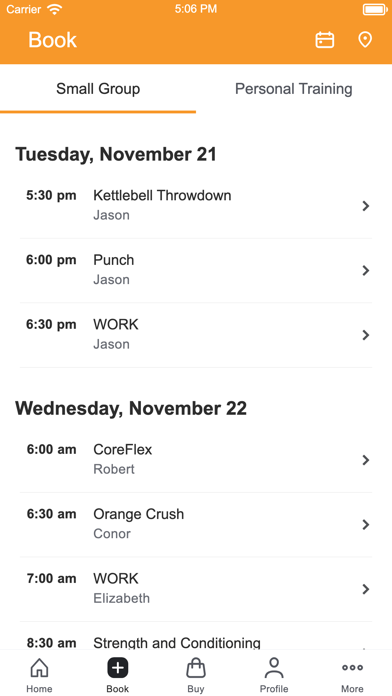 Orange Shoe Personal Fitness Screenshot