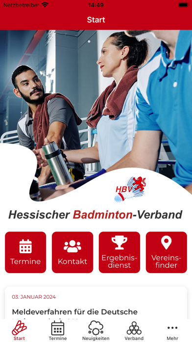 Hessischer Badminton-Verband Screenshot