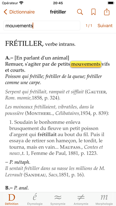 Screenshot #3 pour Dictionnaire de français TLFi