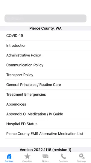 Pierce County EMS Protocols iPhone Screenshot 2