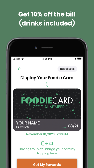 Foodie Card Screenshot