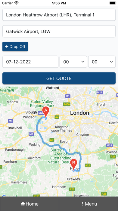Cabookie Booking Screenshot