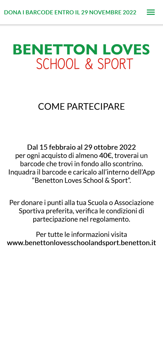 Benetton Loves School and Sport