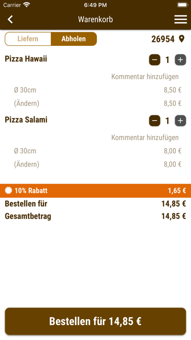 Beco's Pizzeria Screenshot