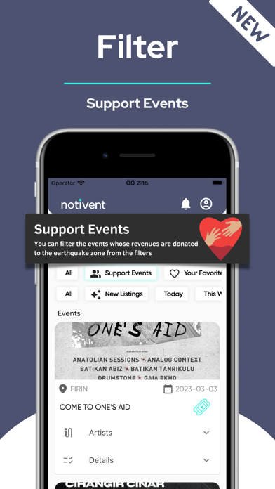 Notivent - Concerts, Events Screenshot