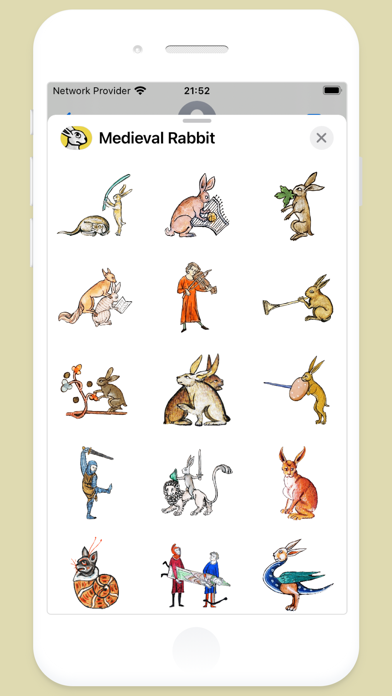 Medieval Rabbit Stickersのおすすめ画像5