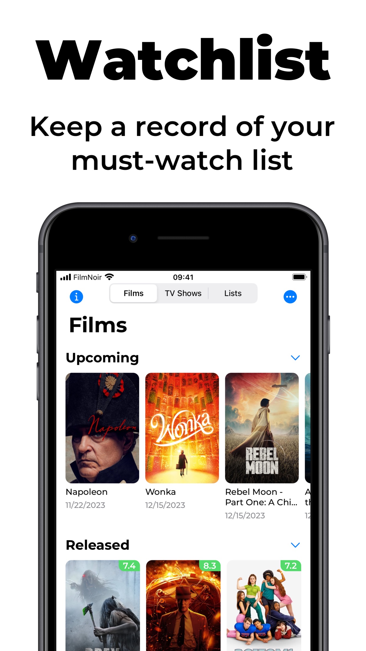 Screenshot do app Movie library: Film Noir