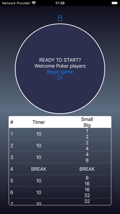 Poker Blinds Tracker and Timer