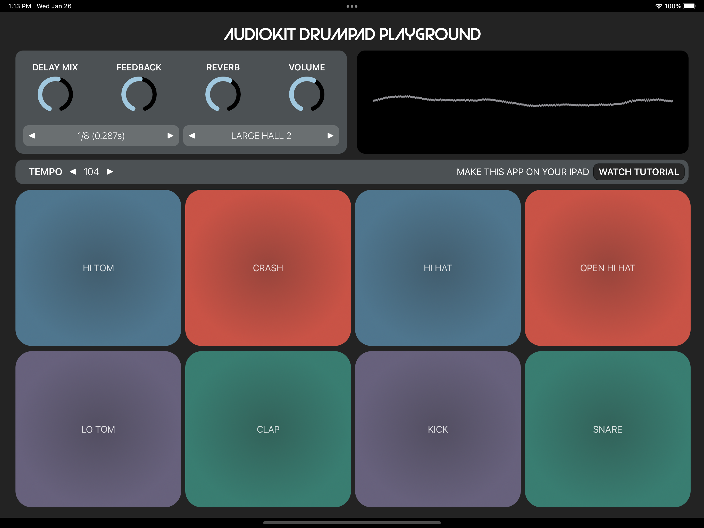 AudioKit Drum Pad Playground
