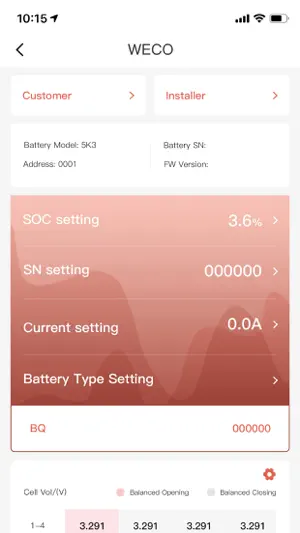WECO Bluetooth screenshot 2