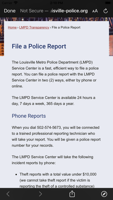 Louisville Metro Police (LMPD) Screenshot