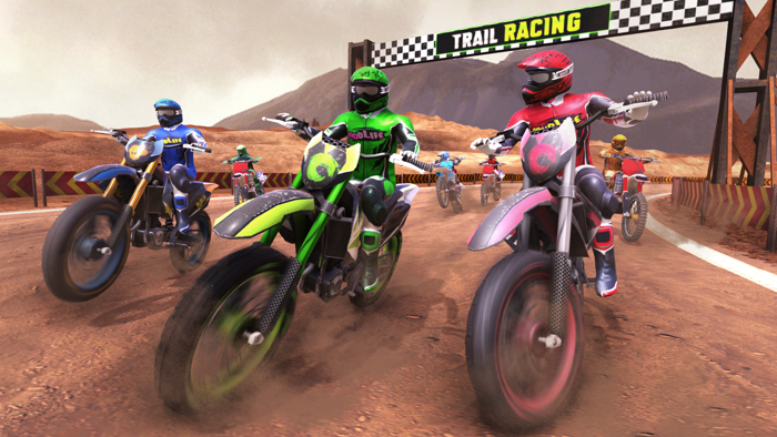 Dirt Trial Bike Racing