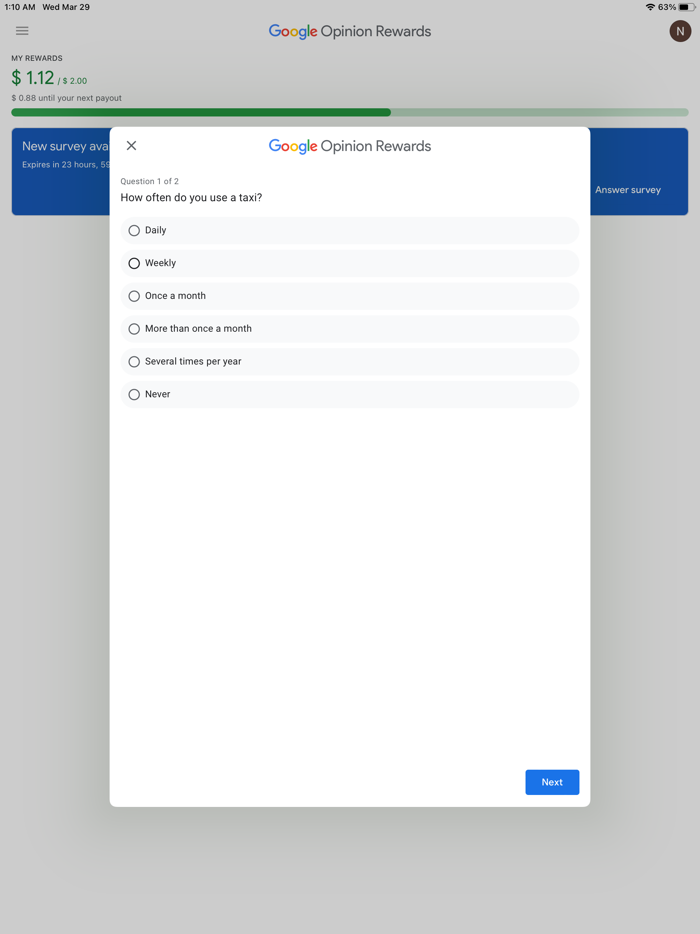 Google Opinion Rewards