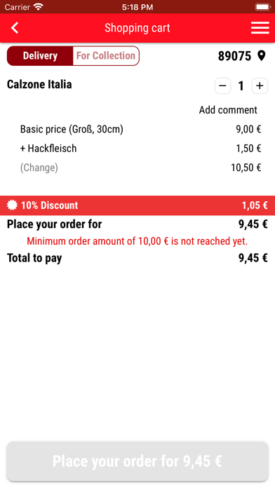 City Pizza Ulm Screenshot