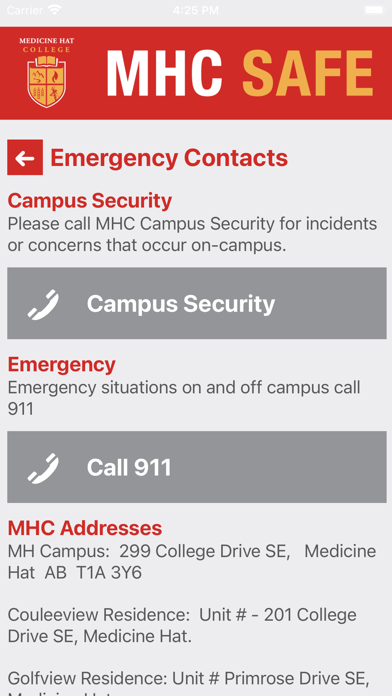 MHC Safety Screenshot