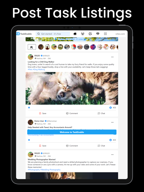 TaskEnable: Local Connect iPad screenshot 1 - Lifestyle app