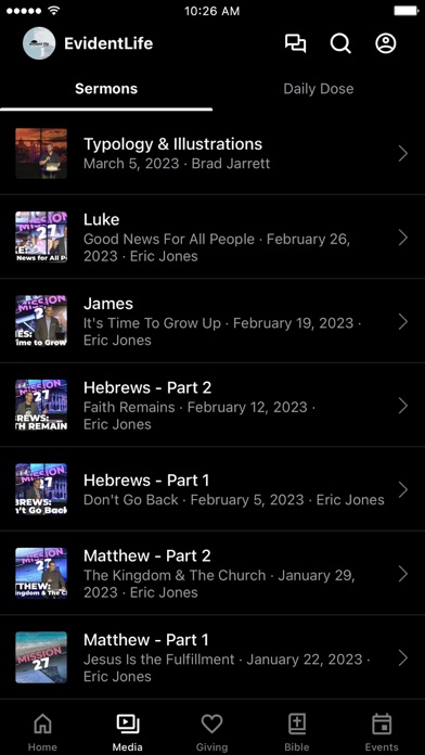 Evident Life Church Screenshot