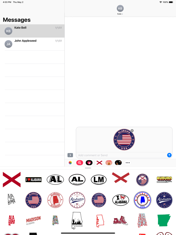 Screenshot #5 pour Alabama emoji - USA stickers