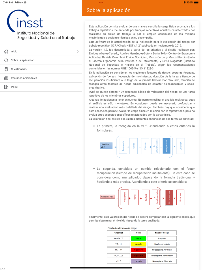 Evaluación tareas repetitivas