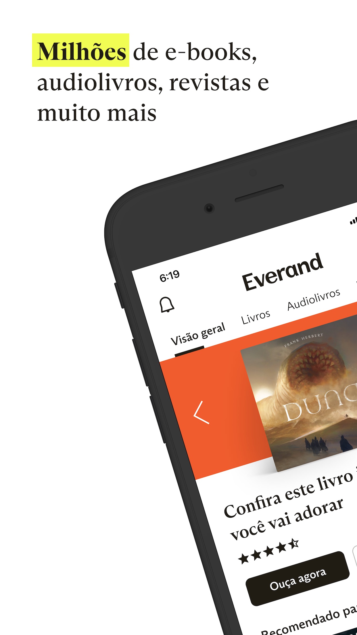 Screenshot do app Everand: E-books e audiolivros