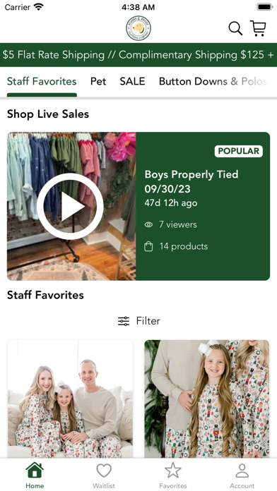 Rivers & Bridge Clothing Co. Screenshot