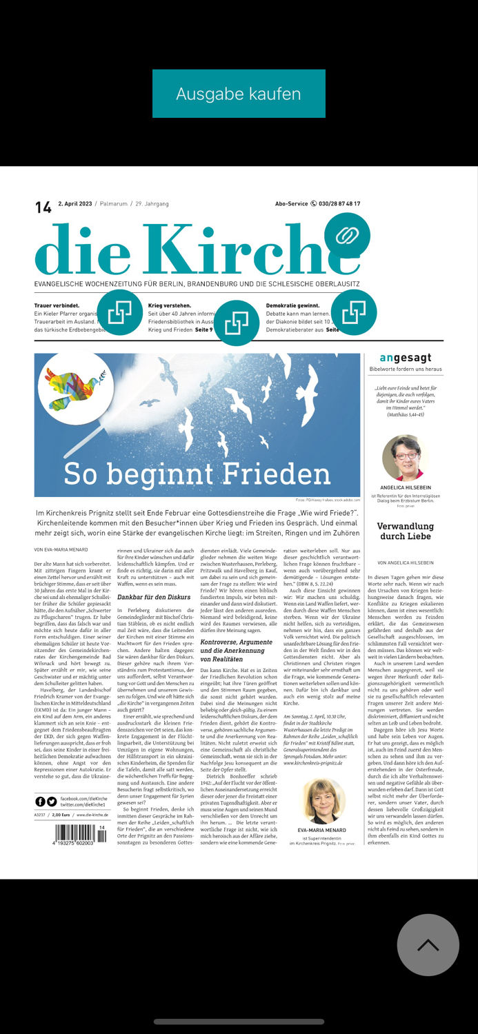 Evang. Zeitung - die Kirche