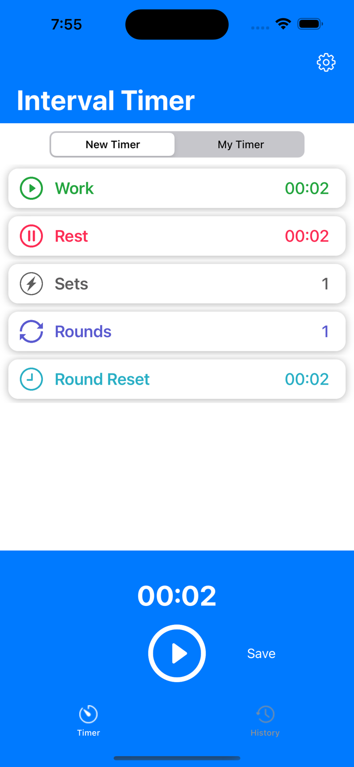 Cronômetro de treino - timer
