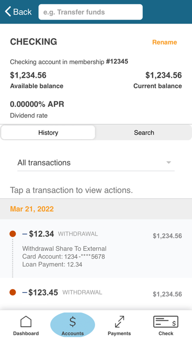 PSCCU Mobile Screenshot