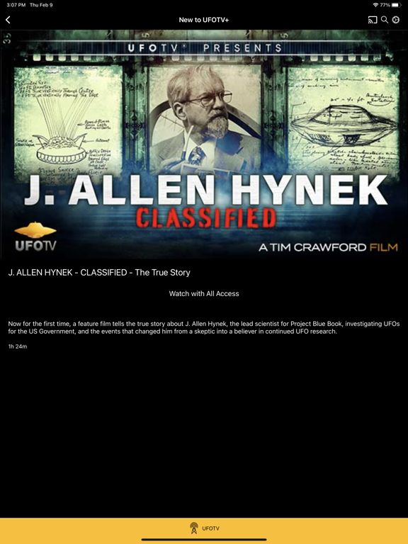 UFOTV All Access iPad screenshot 2 - Entertainment app