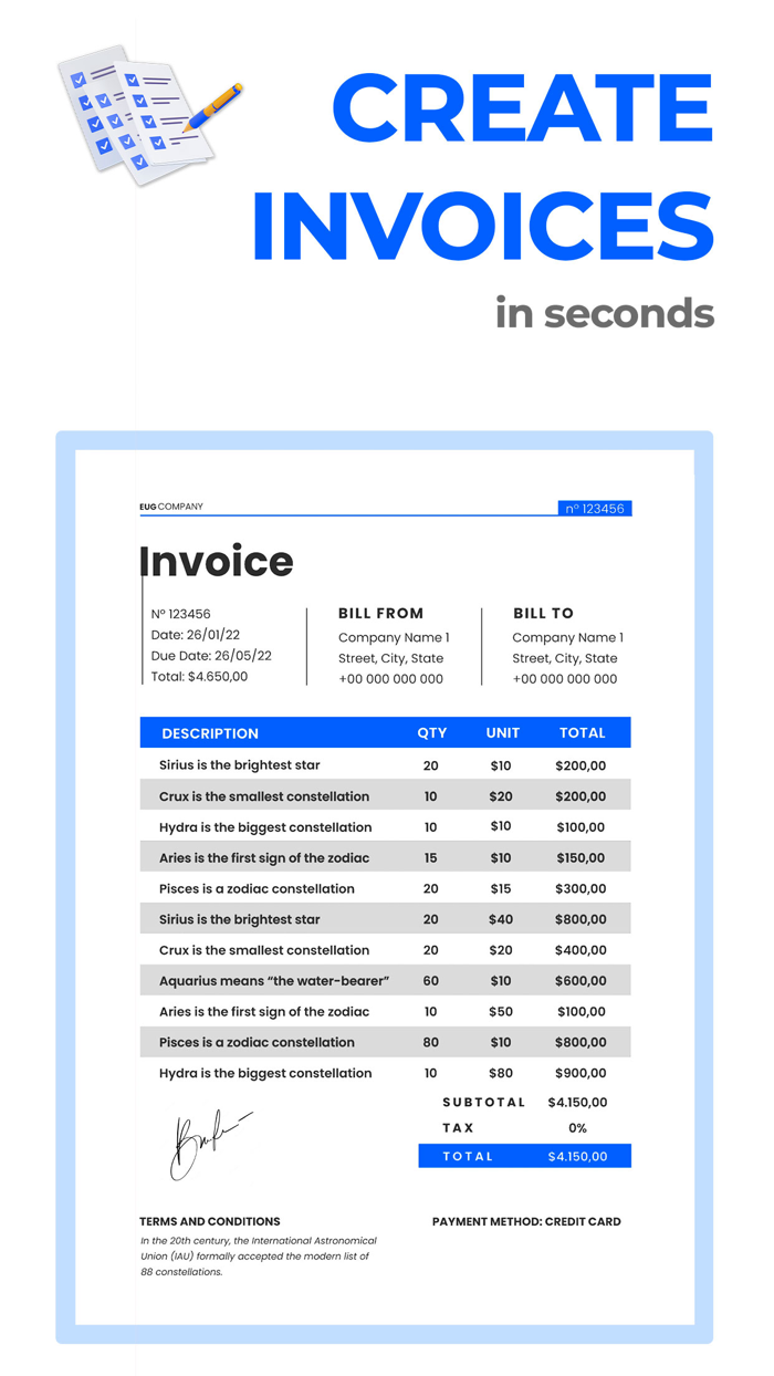 Invoice Maker and Receipt Create