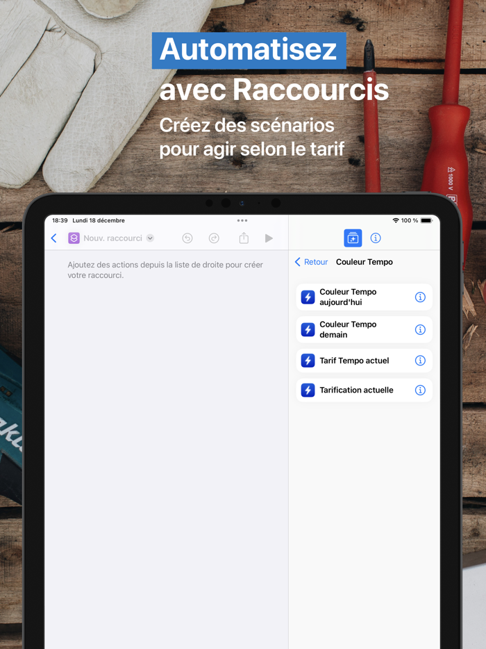 Couleur Tempo edf widget info