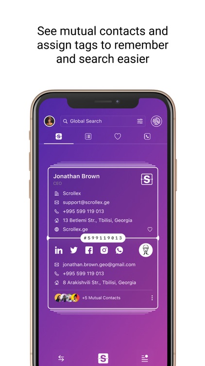 Scrollex:Network of Bizz Cards screenshot-3