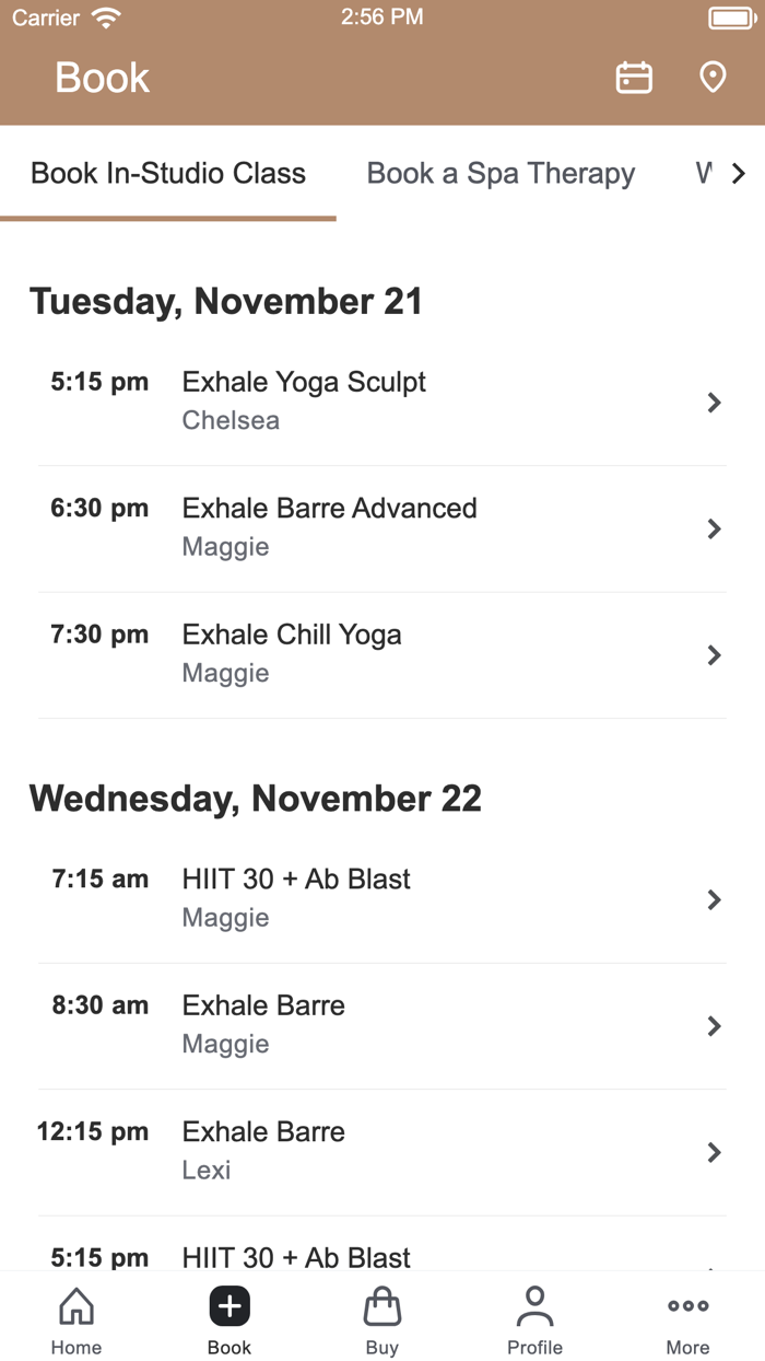 exhale mind body spa