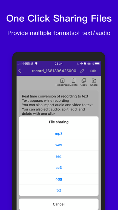 Voice to text：audio recorder Screenshot