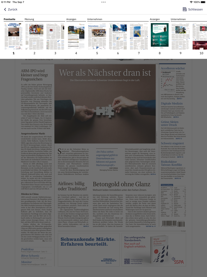 Finanz und Wirtschaft E-Paper