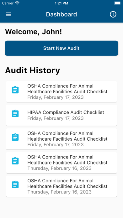 Dental Office Audit Checklist Screenshot