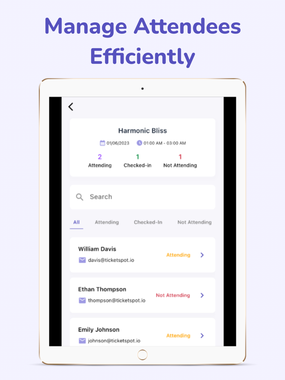 Ticket Spot Check-in iPad screenshot 2 - Business app