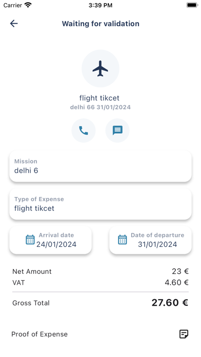 Traveling Expenses Screenshot