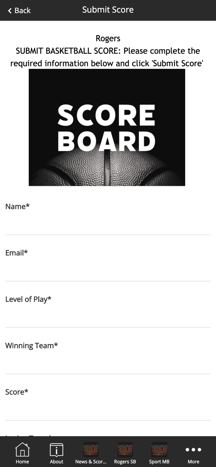 Basketball Manitoba Scoreboard