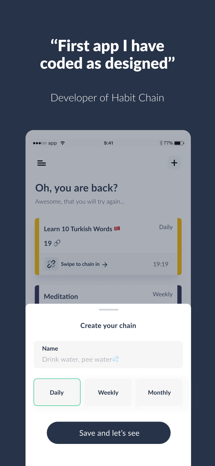 Habit Chain - Create Routines
