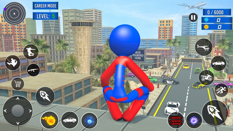 Stickman Rope Hero Game spider screenshot-3