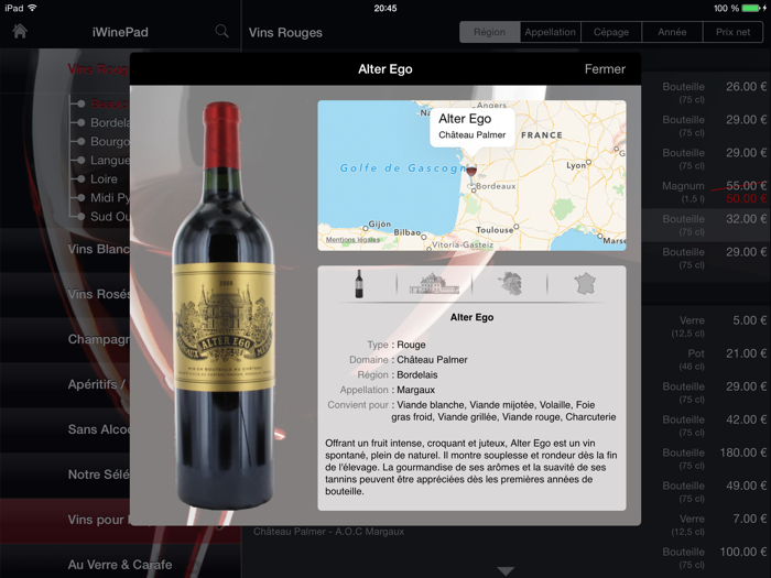 iWinePad - La Carte des Vins
