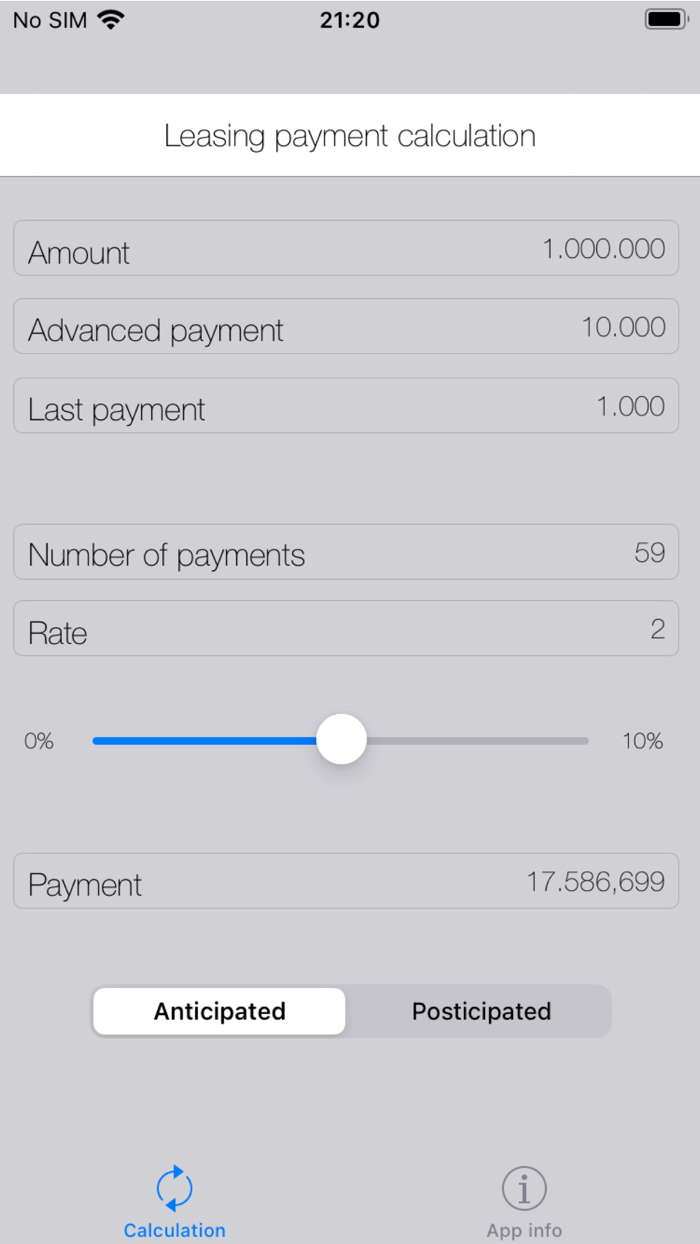 Leasing Calculator Light